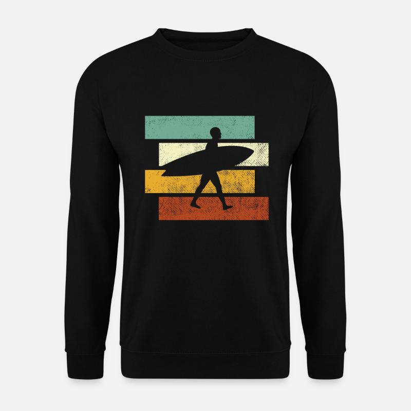 Surfen Retro - Unisex Pullover - Schwarz