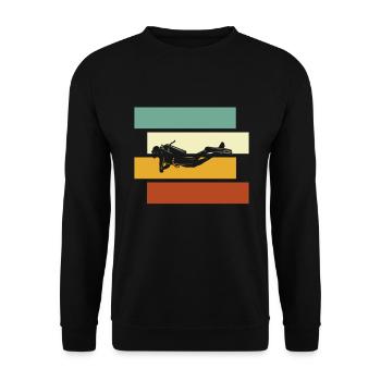 Tauchen Retro - Unisex Pullover - Schwarz - Vorne - Alina (178cm) & Michal (187cm)