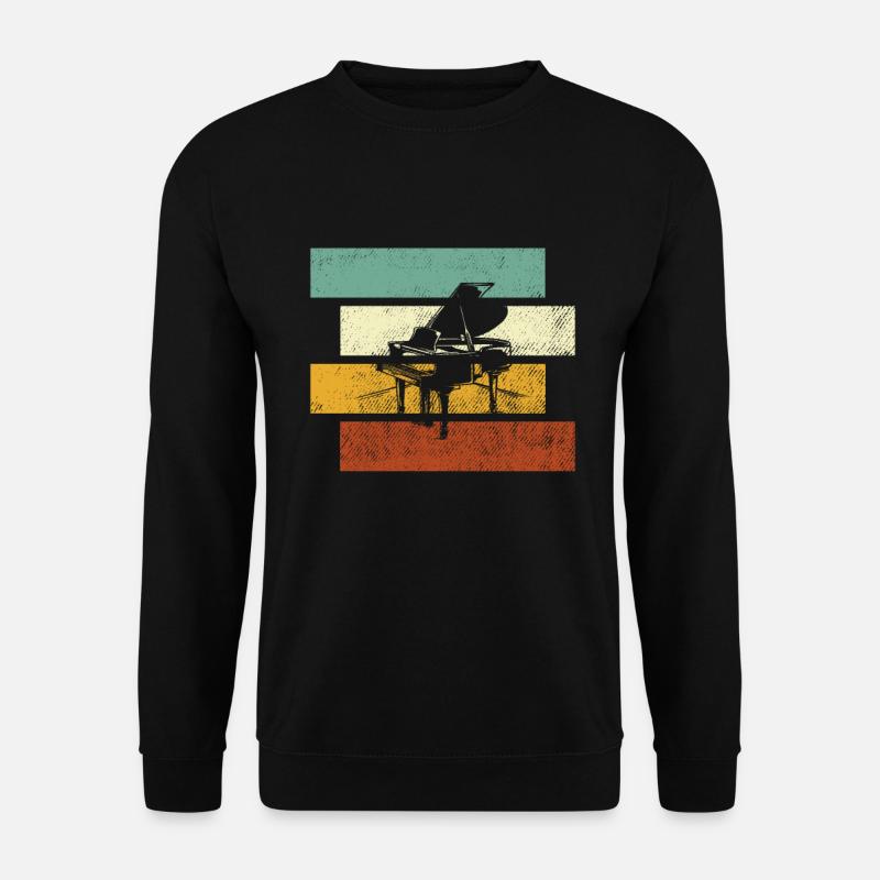 Klavier Retro - Unisex Pullover - Schwarz