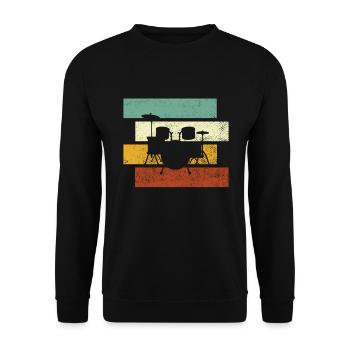 Batterie Rétro - Sweat-shirt Unisexe - noir - Devant - Alina (178cm) & Michal (187cm)