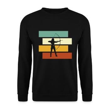 Archery Retro - Unisex Sweatshirt - black - Front - Alina (178cm) & Michal (187cm)