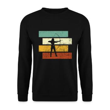 Archery Retro - Unisex Sweatshirt - black - Front - Alina (178cm) & Michal (187cm)