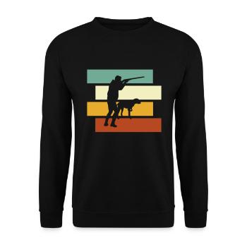 Chasse rétro - Sweat-shirt Unisexe - noir - Devant - Alina (178cm) & Michal (187cm)
