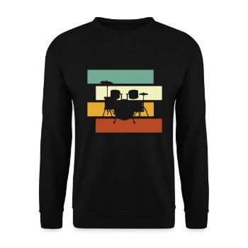 Batterie Rétro - Sweat-shirt Unisexe - noir - Devant - Alina (178cm) & Michal (187cm)