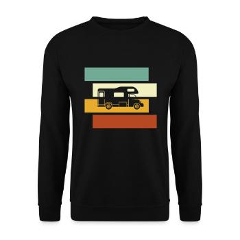 Camping-car rétro - Sweat-shirt Unisexe - noir - Devant - Alina (178cm) & Michal (187cm)