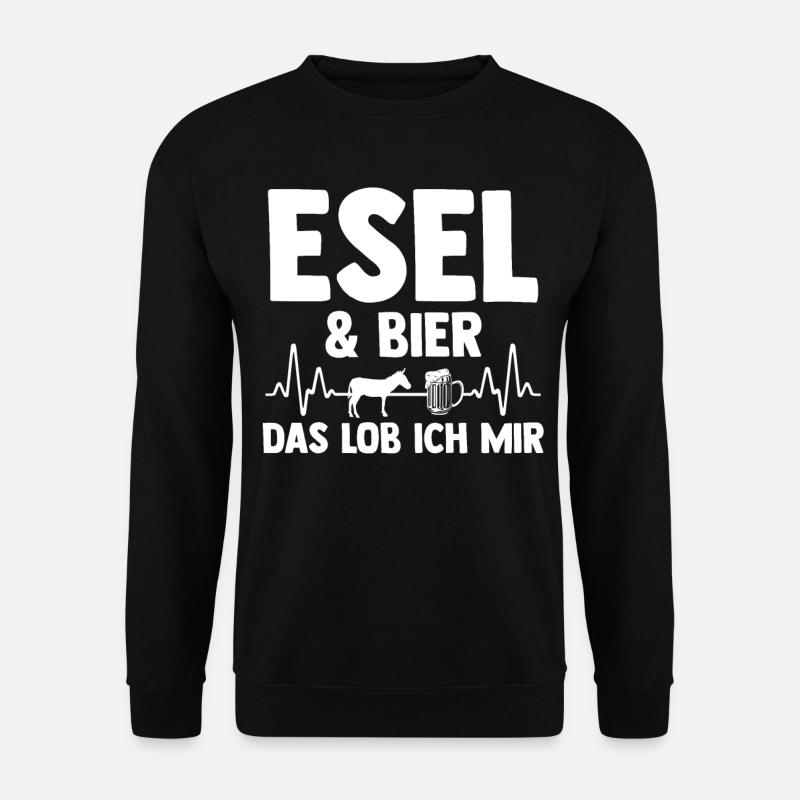 Bier Esel - Unisex Pullover - Schwarz