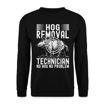 Jäger Wildschwein Jagen - Unisex Pullover - Schwarz - Vorne - Alina (178cm) & Michal (187cm)