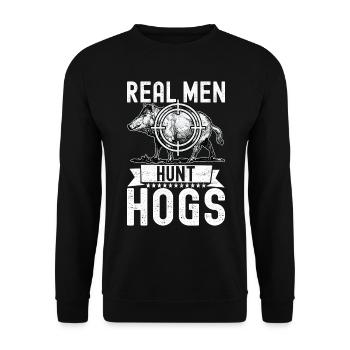 Chasseurs Chasse au sanglier - Sweat-shirt Unisexe - noir - Devant - Alina (178cm) & Michal (187cm)
