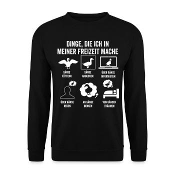 Gans Gänse - Unisex Pullover - Schwarz - Vorne - Alina (178cm) & Michal (187cm)