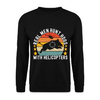 Jäger Wildschwein Jagen - Unisex Pullover - Schwarz - Vorne - Alina (178cm) & Michal (187cm)