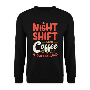 Night Shift Worker Graveyard Duty - Unisex Sweatshirt - black - Front - Alina (178cm) & Michal (187cm)