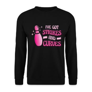 Bowling Femmes Bowler Ball Strike - Sweat-shirt Unisexe - noir - Devant - Alina (178cm) & Michal (187cm)