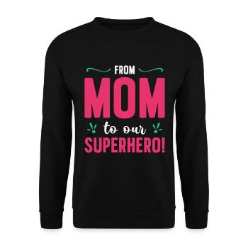 Fête des mères Super Mama Super-héroïne Mamie Héroïne - Sweat-shirt Unisexe - noir - Devant - Alina (178cm) & Michal (187cm)