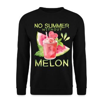 Melon, pastèque, été, drôle de dicton - Sweat-shirt Unisexe - noir - Devant - Alina (178cm) & Michal (187cm)