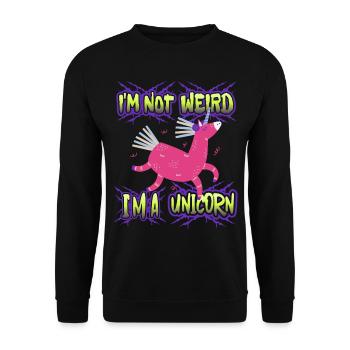 Licorne kawaii, licornes, drôle de dicton - Sweat-shirt Unisexe - noir - Devant - Alina (178cm) & Michal (187cm)