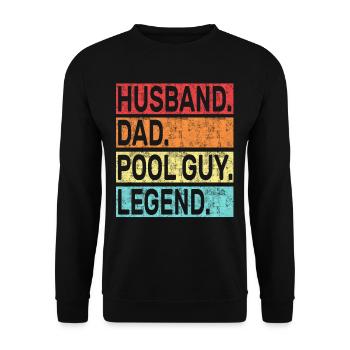 Husband Dad Pool Guy Legend - Unisex Sweatshirt - black - Front - Alina (178cm) & Michal (187cm)