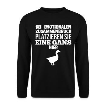 Gans Gänse - Unisex Pullover - Schwarz - Vorne - Alina (178cm) & Michal (187cm)