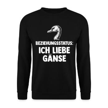 Beziehungsstatus Gans Gänse - Unisex Pullover - Schwarz - Vorne - Alina (178cm) & Michal (187cm)