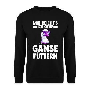 Gans Gänse - Unisex Pullover - Schwarz - Vorne - Alina (178cm) & Michal (187cm)