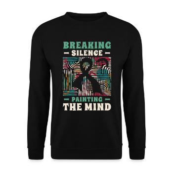 Mois de la sensibilisation artistique pour - Sweat-shirt Unisexe - noir - Devant - Alina (178cm) & Michal (187cm)