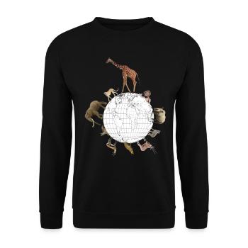 World with the animals in Africa Wild animals - big cat - Unisex Sweatshirt - black - Front - Alina (178cm) & Michal (187cm)