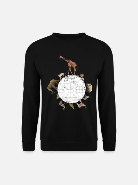 Welt mit den Tiere in Afrika Wildtiere - Raubkatze - Unisex Pullover - Schwarz