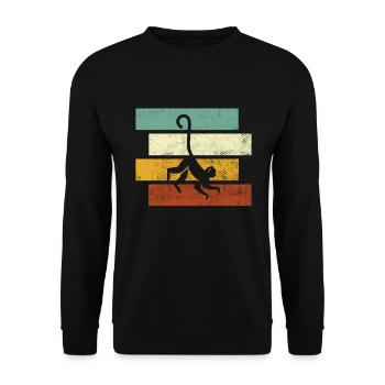 Singe Rétro - Sweat-shirt Unisexe - noir - Devant - Alina (178cm) & Michal (187cm)