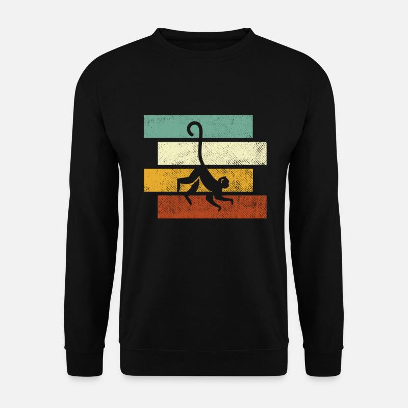 Affe Retro - Unisex Pullover - Schwarz