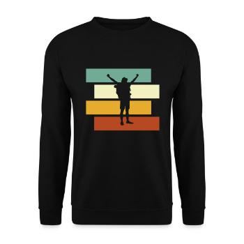 Wandern Retro - Unisex Pullover - Schwarz - Vorne - Alina (178cm) & Michal (187cm)