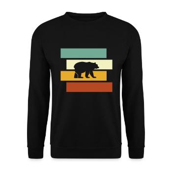 Bear Retro - Unisex Sweatshirt - black - Front - Alina (178cm) & Michal (187cm)