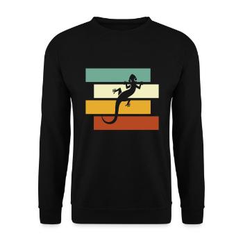 Lézard Rétro - Sweat-shirt Unisexe - noir - Devant - Alina (178cm) & Michal (187cm)