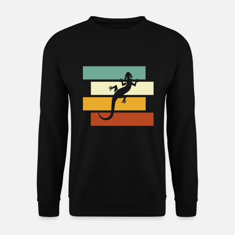Eidechse Retro - Unisex Pullover - Schwarz