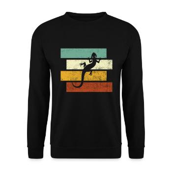 Lézard Rétro - Sweat-shirt Unisexe - noir - Devant - Alina (178cm) & Michal (187cm)