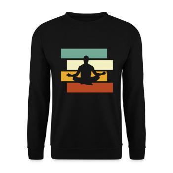 Yoga Retro - Unisex Pullover - Schwarz - Vorne - Alina (178cm) & Michal (187cm)