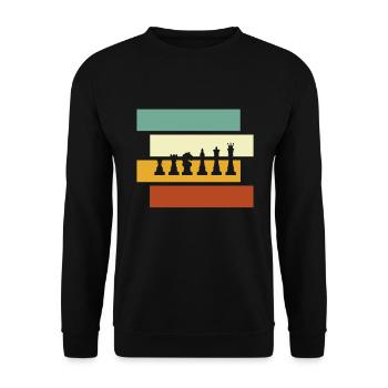 Échecs Rétro - Sweat-shirt Unisexe - noir - Devant - Alina (178cm) & Michal (187cm)
