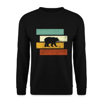 Bear Retro - Unisex Sweatshirt - black - Front - Alina (178cm) & Michal (187cm)