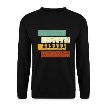Échecs Rétro - Sweat-shirt Unisexe - noir - Devant - Alina (178cm) & Michal (187cm)