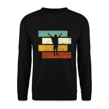 Wandern Retro - Unisex Pullover - Schwarz - Vorne - Alina (178cm) & Michal (187cm)