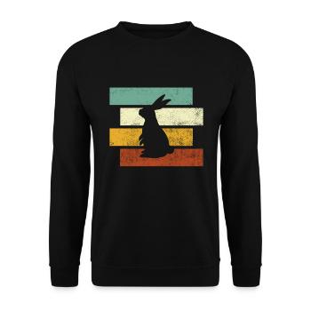 Lapin Rétro - Sweat-shirt Unisexe - noir - Devant - Alina (178cm) & Michal (187cm)