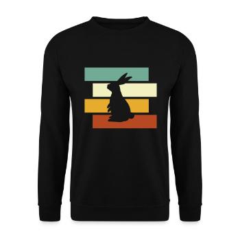 Lapin Rétro - Sweat-shirt Unisexe - noir - Devant - Alina (178cm) & Michal (187cm)