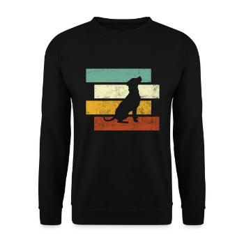 Hund Retro - Unisex Pullover - Schwarz - Vorne - Alina (178cm) & Michal (187cm)