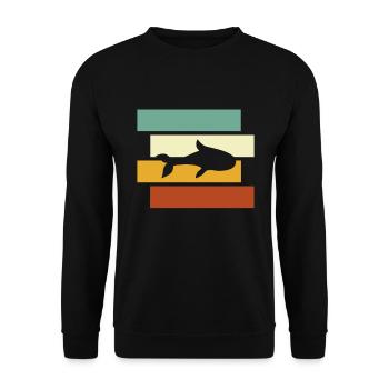 Fish Retro - Unisex Sweatshirt - black - Front - Alina (178cm) & Michal (187cm)