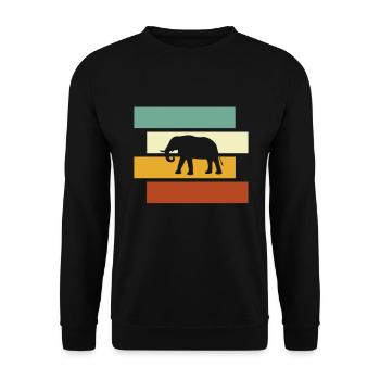 Elefant Retro - Unisex Pullover - Schwarz - Vorne - Alina (178cm) & Michal (187cm)