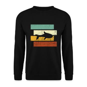 Fish Retro - Unisex Sweatshirt - black - Front - Alina (178cm) & Michal (187cm)