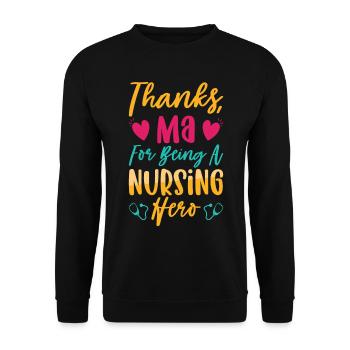 Infirmière Fête des mères Maman Infirmière - Sweat-shirt Unisexe - noir - Devant - Alina (178cm) & Michal (187cm)