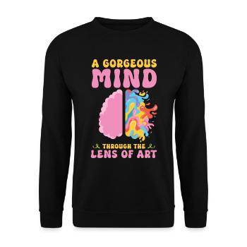 Mois de la sensibilisation artistique pour - Sweat-shirt Unisexe - noir - Devant - Alina (178cm) & Michal (187cm)