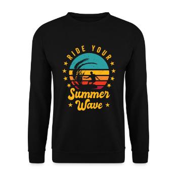 Surf Tropical Surfen Sommer Surfbrett Sport - Unisex Pullover - Schwarz - Vorne - Alina (178cm) & Michal (187cm)