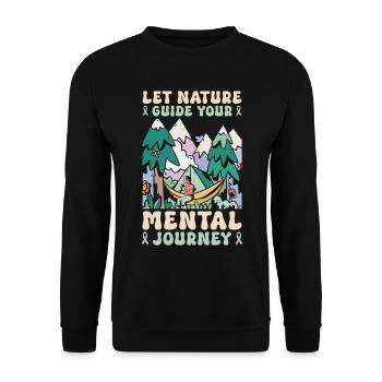 Mental Health Nature Environment Health Awareness - Unisex Sweatshirt - black - Front - Alina (178cm) & Michal (187cm)