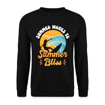 Surf Tropical Surfen Sommer Surfbrett Sport - Unisex Pullover - Schwarz - Vorne - Alina (178cm) & Michal (187cm)