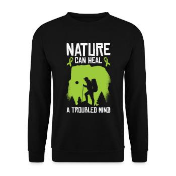 Mental Health Nature Environment Health Awareness - Unisex Sweatshirt - black - Front - Alina (178cm) & Michal (187cm)